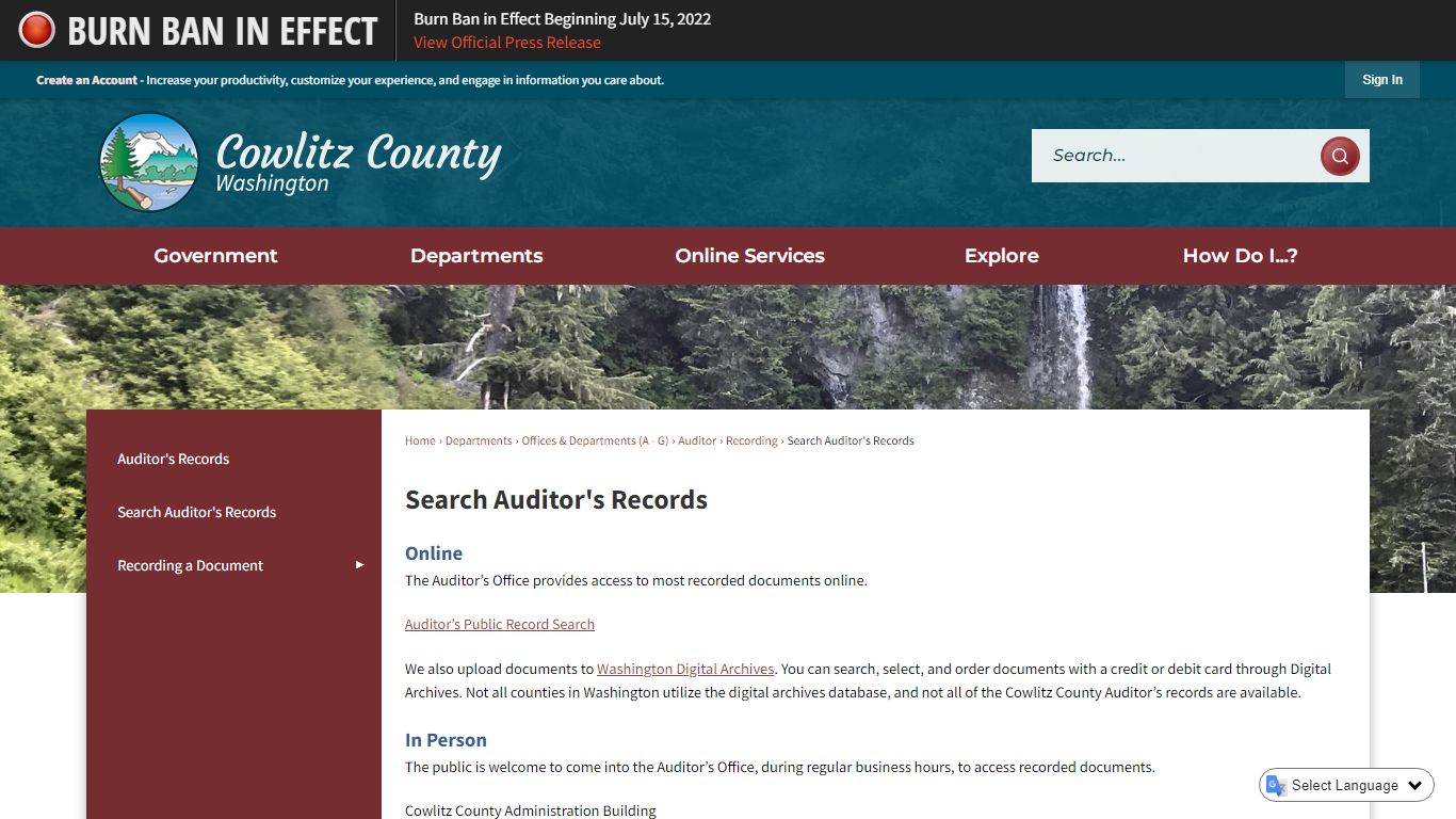 Search Auditor's Records | Cowlitz County, WA - Official ...